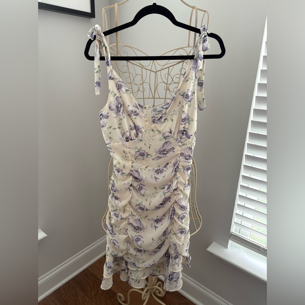 Floral Print Ruched Dress